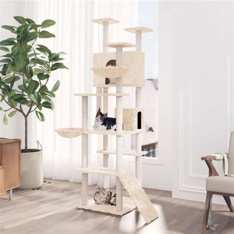 Arbre à chat avec griffoirs en sisal Crème 191 cm SALUTUYA BD1262