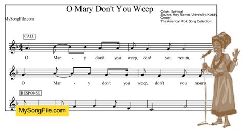 O Mary Dont You Weep | My Song File