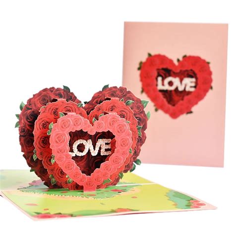 3d For Pop Up Love Heart Greeting Card Vlanetines Day Cards With With