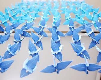 200 Cranes 10 Strings Strands 20 Cranes Each White Blue Etsy