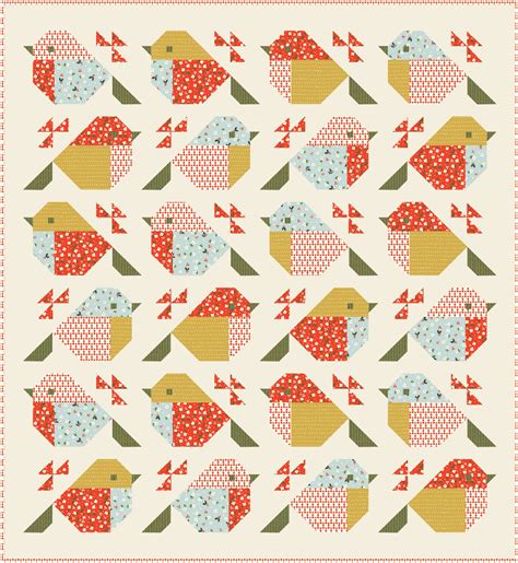 Sparrows Quilt Kit From Pen Paper And Little House Cotton Organic Fabric — Little House