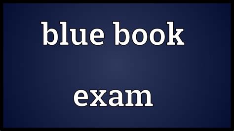 blue book exam meaning youtube