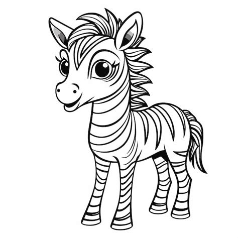 Cute Z Bre En Noir Et Blanc Livre De Coloriage Pour Enfants Girafe