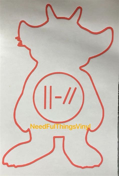 Ned Full Body And Twenty One Pilots Logo Outline Vinyl Decal Sticker Multiple Colors And Sizes