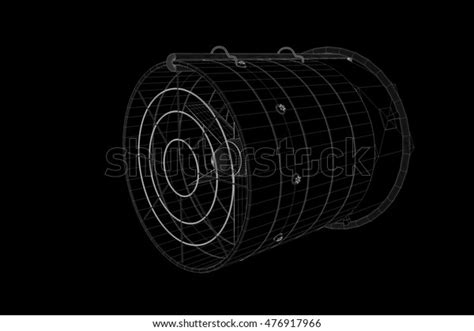 Rotation Fan Turbine Hologram Wireframe Style Stock Illustration