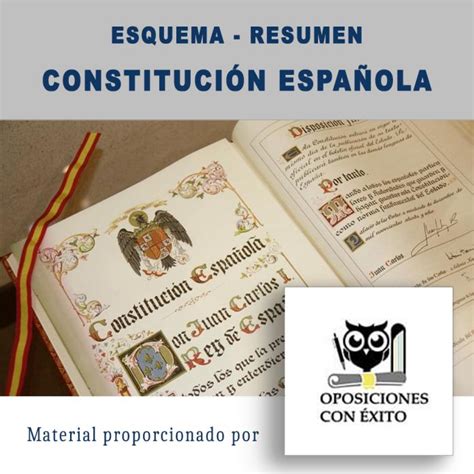 Esquema En Pdf De La Constituci N Espa Ola Oposiciones Con Xito