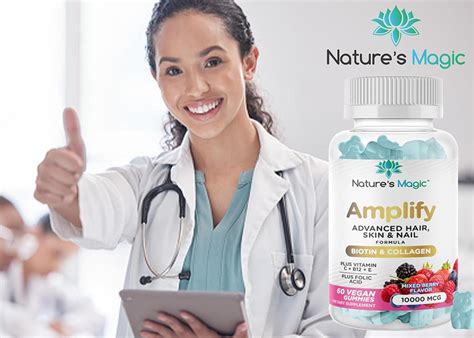 Amplify Advanced Hair Skin And Nail Formula With 10 000 Mcg Vegan Gummies