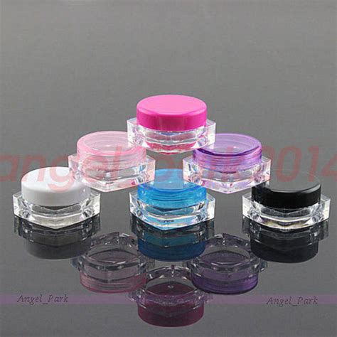 Lots 3ml Cosmetic Empty Jar Pots Eyeshadow Makeup Face Cream Lip Balm Container Ebay