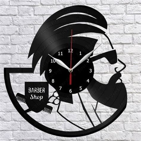 Barber Shop Vinyl Wall Clockvinyl Record Clock Wall Art Unique Bedroom