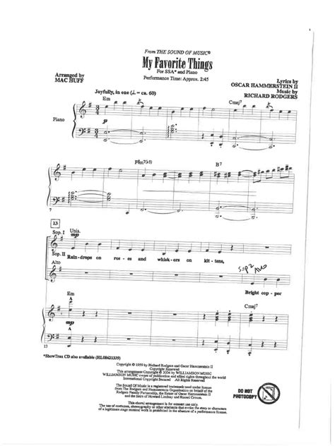 My Favourite Things Sheet Music Pdf