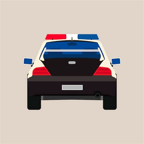 Premium Vector | Police car back view illustration