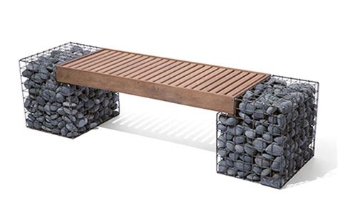 Gabion Bench Patio Bench With IPE Wood Top