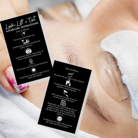 Lash Lift Tint Aftercare Instruction Cards Physical Etsy