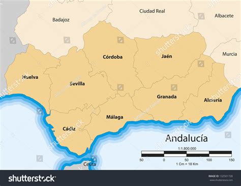 vector map   autonomous community  andalusia spain  shutterstock