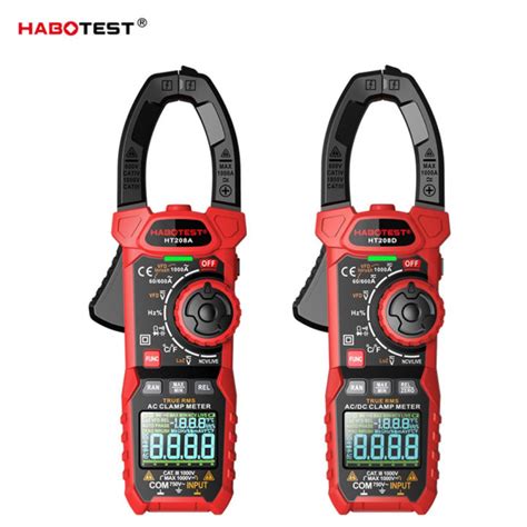 Habotest Ht Digital Clamp Meter Multimeter Wire Lcd Ac Dc Ammeter