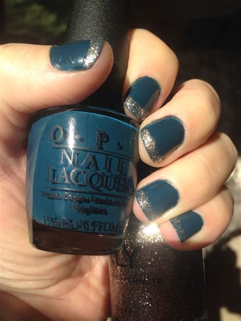 Opi Ski Teal We Drop With Orly Halo For French Tip Nail Polish Nails