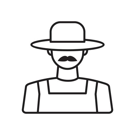 Farmer Outline Icon 12860810 Vector Art At Vecteezy