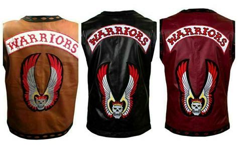 Real Leather Warrior Vest The Warriors Movie Motorcycle Rider Halloween Costume Ebay