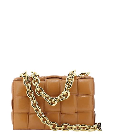 Bottega Veneta The Chain Cassette Shoulder Bag In Brown Modesens