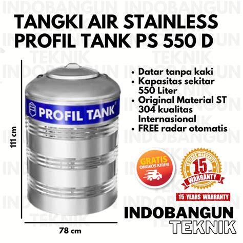 Jual Toren Tangki Tandon Air Profil Tank Stainless Datar Ps