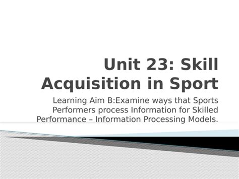 Btec Sport Level 3 Unit 23 Learning Aim B Part 1 Teaching Resources