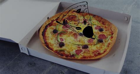 Animation Of Pizza Slice Over Box With Pizza Stock Footage Video Of