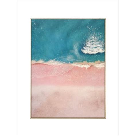 Buy The Handmade Flair Pink Sea Green Abstract Painting Wall Art 40x30