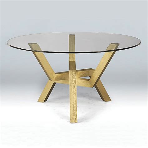 Round Glass Top Dining Table With Hammered Gold Base Interior Design Ideas