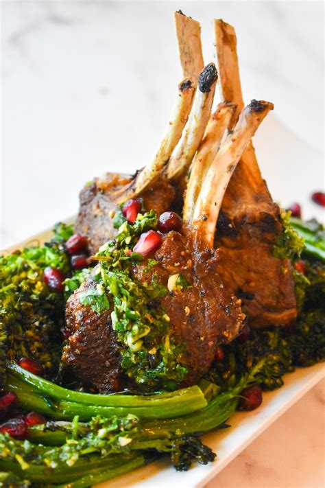 Lamb Chops With Mint Gremolata And Roasted Broccolini The Wholesome Honey Bee