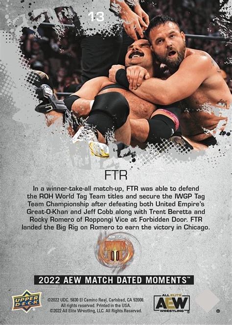 Aew Upper Deck E Pack Match Dated Moments Ftr Dax Harwood And