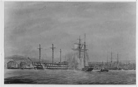 Usn 902802 Attack On Uss Independence In Boston Harbor By The British Frigate Hms Nymphe 1814