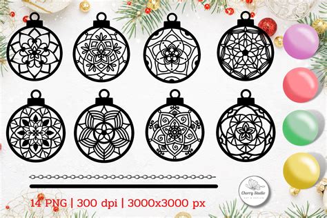 Christmas Ornament Ball Clipart Graphic By Chorry Studio Creative Fabrica