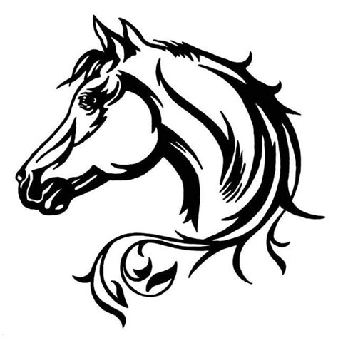 autocollant voiture motif cheval | Horse head drawing, Horse tattoo ...