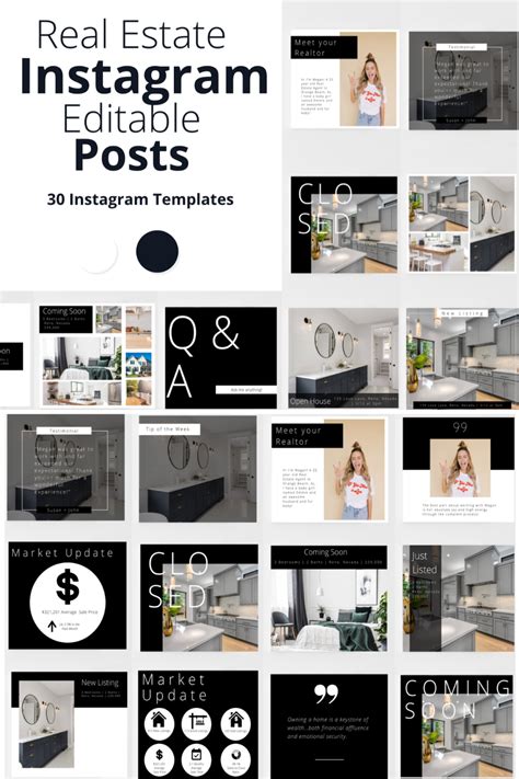 Real Estate Instagram Post Templates Real Estate Marketing Realtor