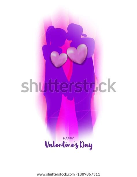 Vector Illustration Happy Valentines Day Concept Stock Vector Royalty