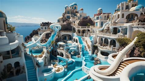 Premium AI Image Santorini Water Park