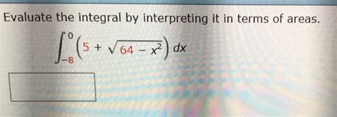 Solved Evaluate The Integral By Interpreting It In Terms Of