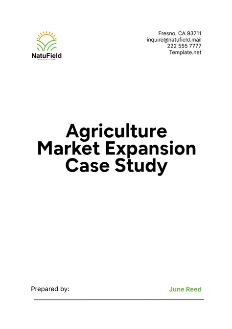 Free Agriculture Market Expansion Case Study Template to Edit Online
