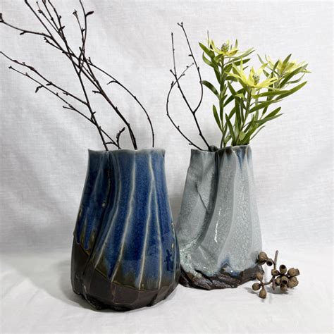 Medium Altered Vases Blue Only Available Town Country Gallery