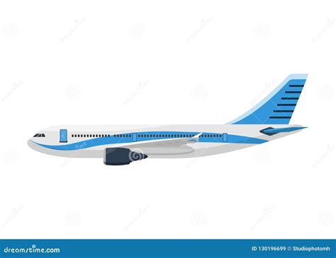 Airplane Template Vector Side View On A White Background Stock Vector