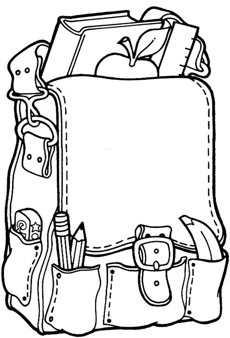 School bag coloring page to print and color