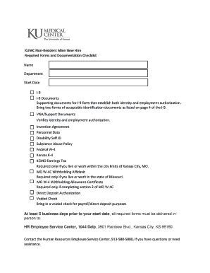 Fillable Online Kumc Kumc Non Resident Alien New Hire Fax Email Print