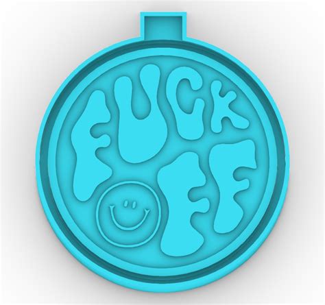 STL File Circle Fuck Off Smile Freshie Mold Silicone Mold Box