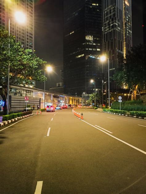 Empty Jakarta Streets at Night Stock Image - Image of empty, modern ...