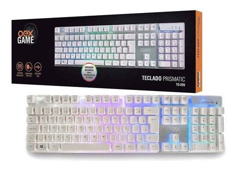 Oex Tc Teclado Prismatic Usb Led Branco Promotop