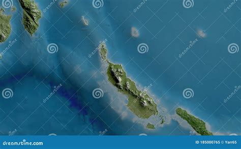 Bougainville Papua New Guinea Outlined Satellite Stock Illustration