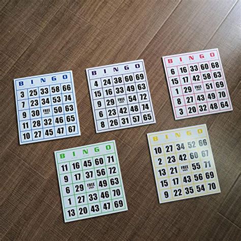 Yuanhe 50 Jumbo Bingo Game Cards,Bingo Set,Bingo Paper Game Cards for ...