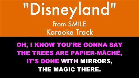 Disneyland From Smile Karaoke Track With Lyrics On Screen YouTube