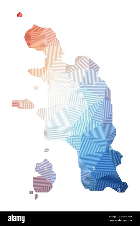 Map of Pangkor Island. Low poly illustration of the island. Geometric ...