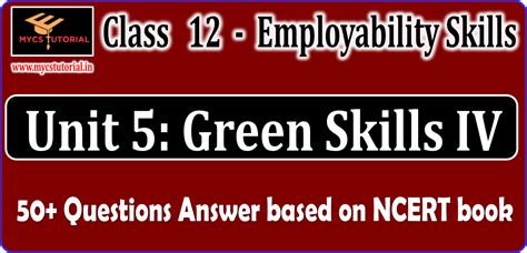 Class Employability Skills Unit Green Skills Iv Important Question